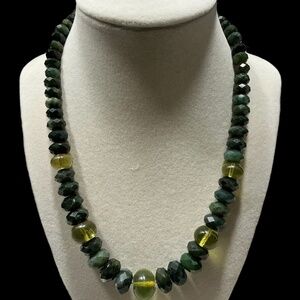 Desert Rose Trading Sterling Silver Nephrite Jade & Green Crystal Bead Necklace